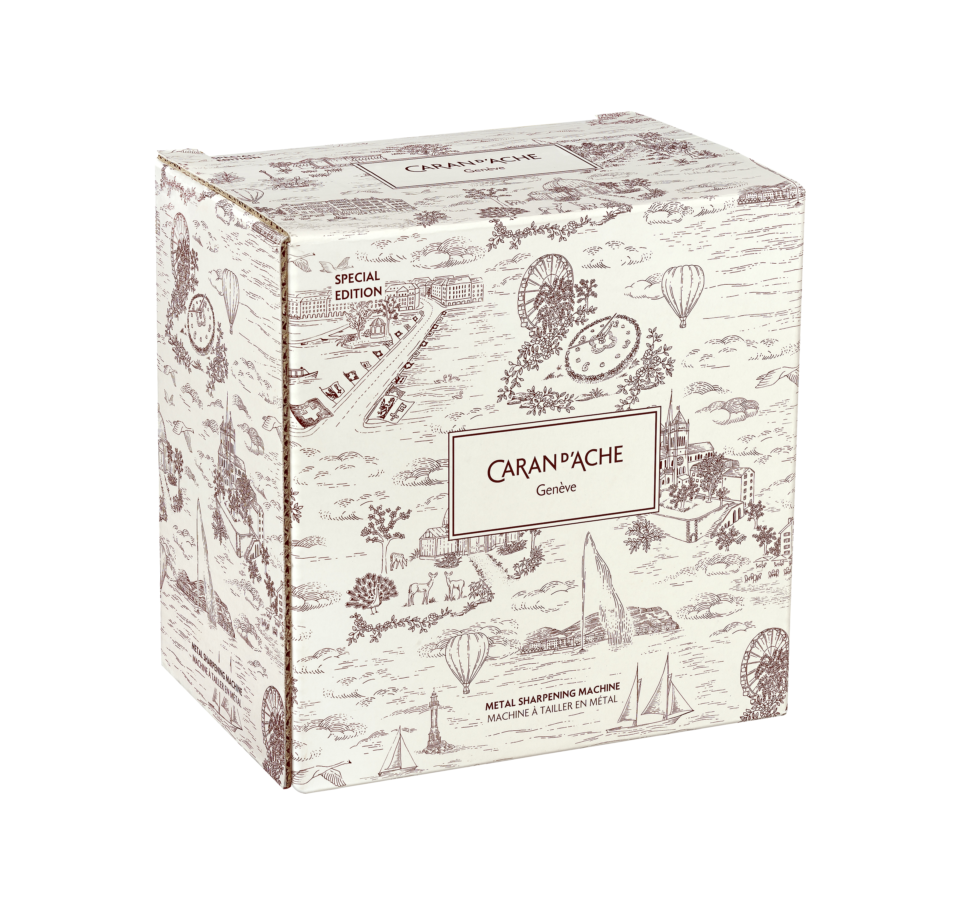 Caran d'Ache Bleistift-Spitzmaschine aus Metall Xmas 2026 Toile de Jouy - Sonderedition