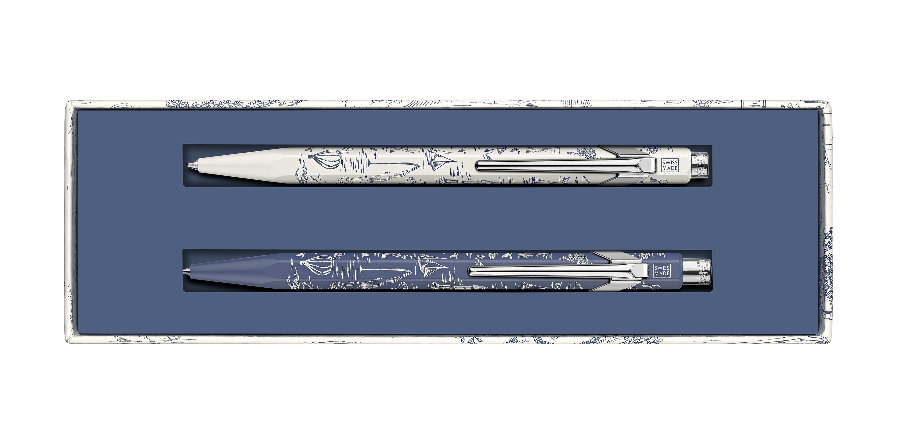 Caran d'Ache Set Kugelschreiber 849 und Bleistift 844 Xmas 2026 Toile de Jouy - Sondererdition
