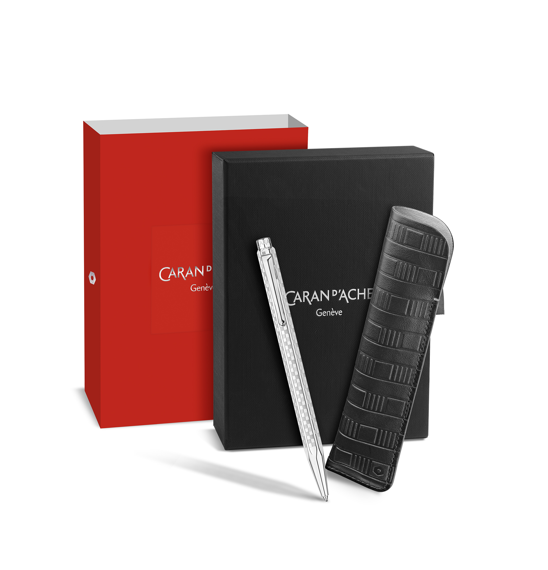 Caran d'Ache Ecridor Set Damier Kugelschreiber und Lederetui