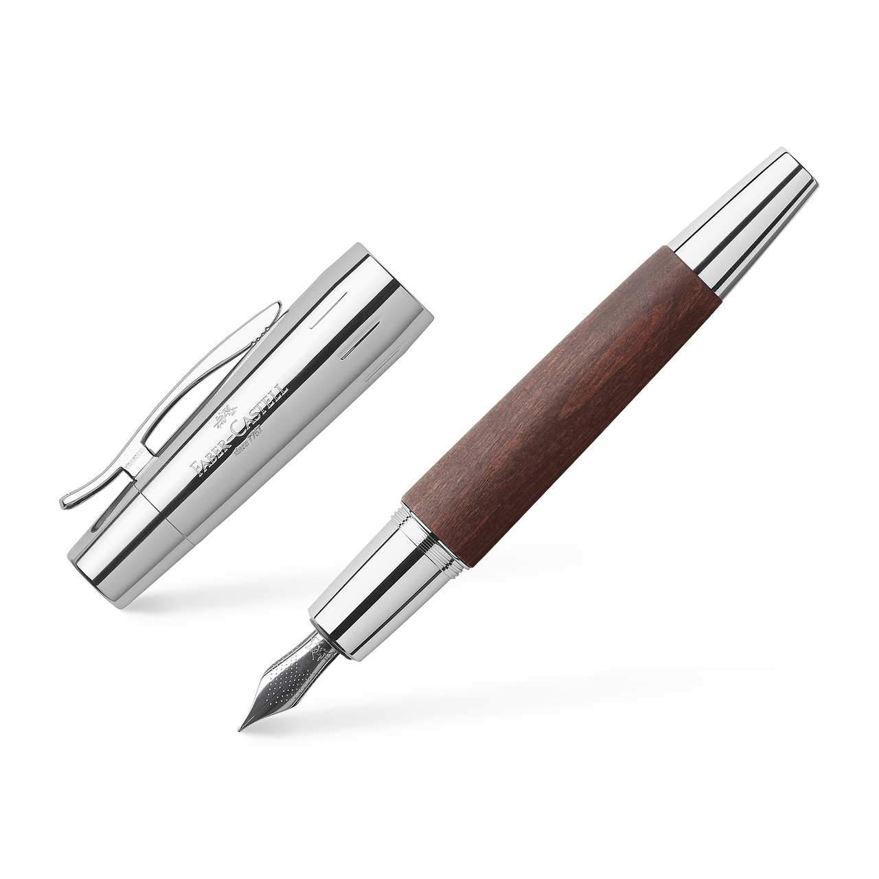 Faber-castell E-Motion Holz/Chrom Füllhalter dunkelbraun medium