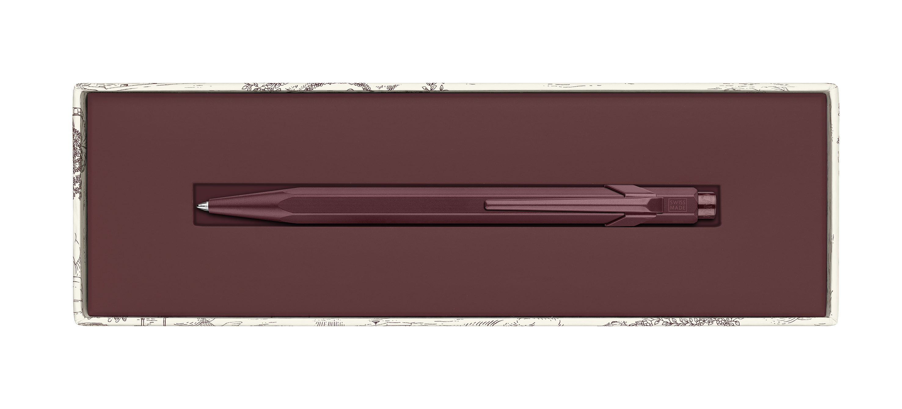 Caran d'Ache Kugelschreiber 849 Xmas 2026 Toile de Jouy bordeaux - Sondererdition