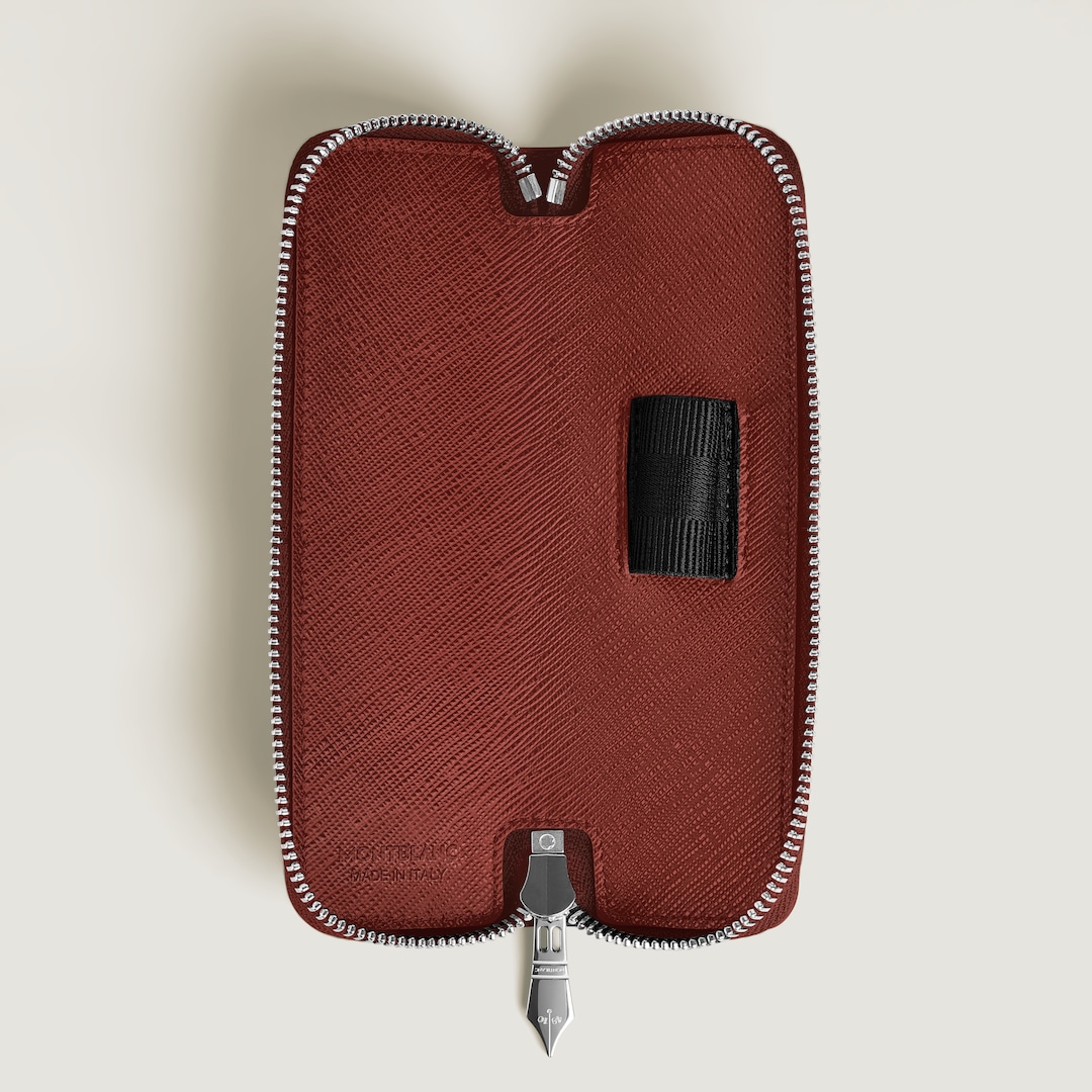 Montblanc Etui für 1 Schreibgerät mit Reißverschluss aus Sartorial Leder - Red Oak