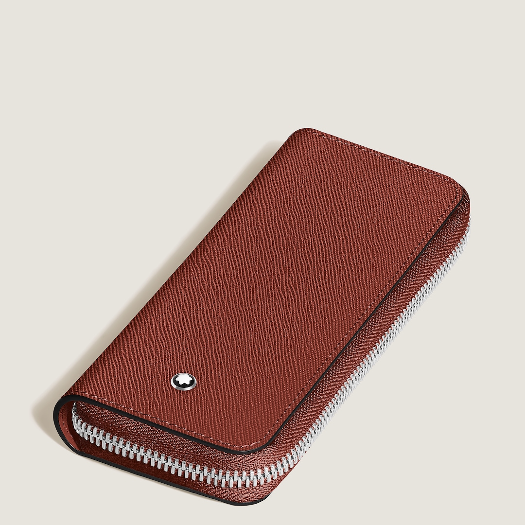 Montblanc Etui für 2 Schreibgeräte mit Reißverschluss aus Sartorial Leder - Red Oak