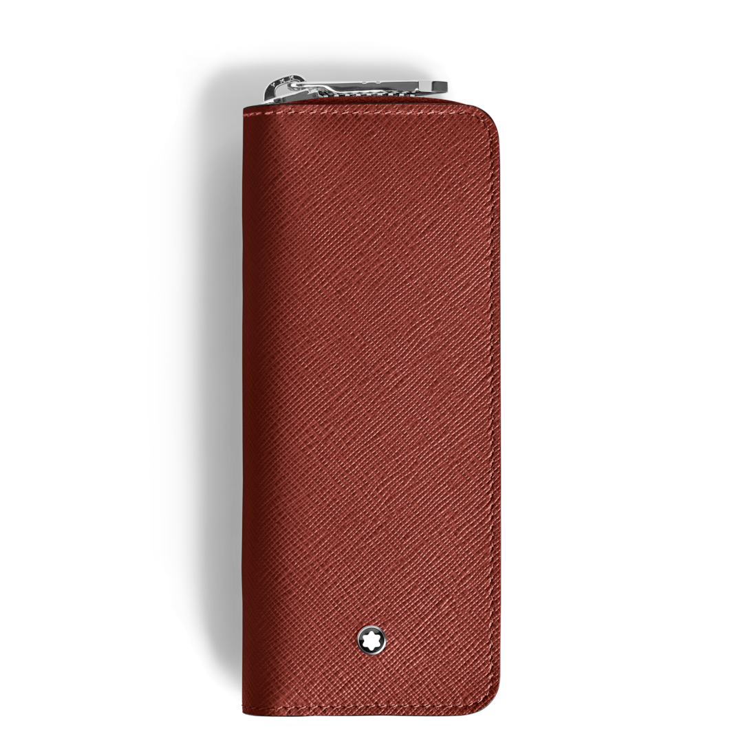 Montblanc Etui für 2 Schreibgeräte mit Reißverschluss aus Sartorial Leder - Red Oak