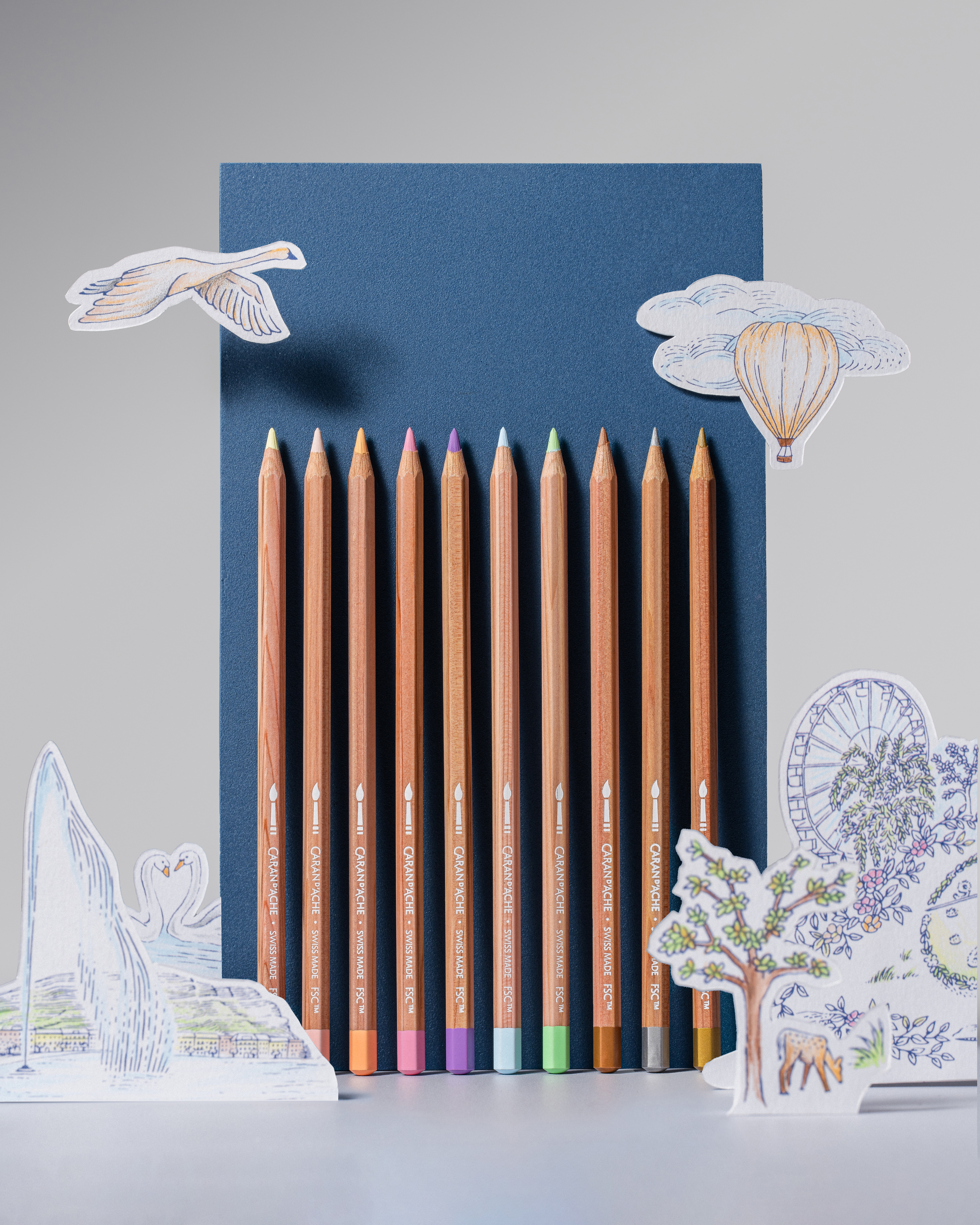 Caran d'Ache Farbenset Xmas 2026 Toile de Jouy - Sondererdition