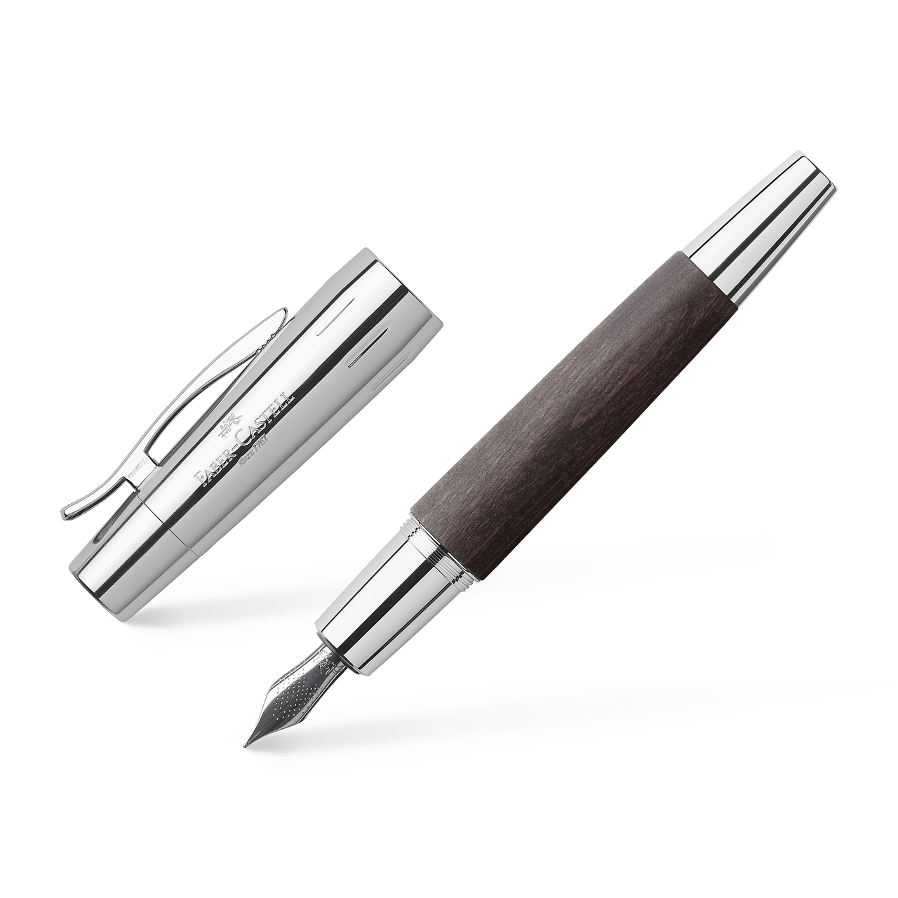 faber-Castell E-Motion Holz/Chrom Füllhalter schwarz medium