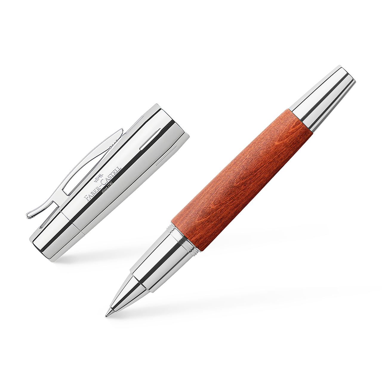 Faber-Castell E-Motion Holz/Chrom Tintenroller braun