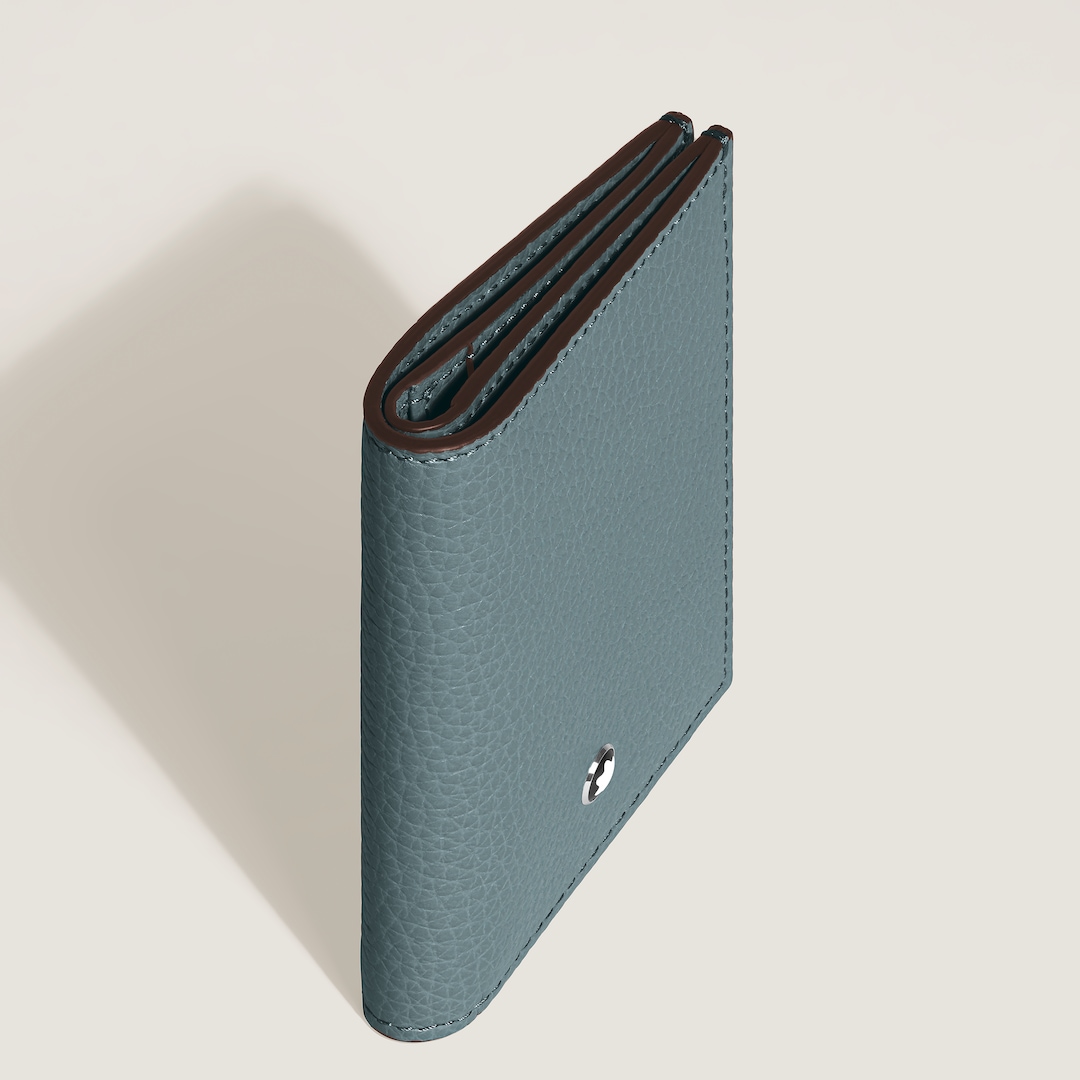 Montblanc Mini Brieftasche 4 cc aus Grain Leder - Frosted Blue