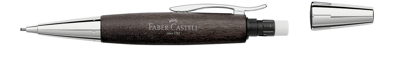Faber-Castell E-Motion Holz/Chrom Drehbleistift schwarz