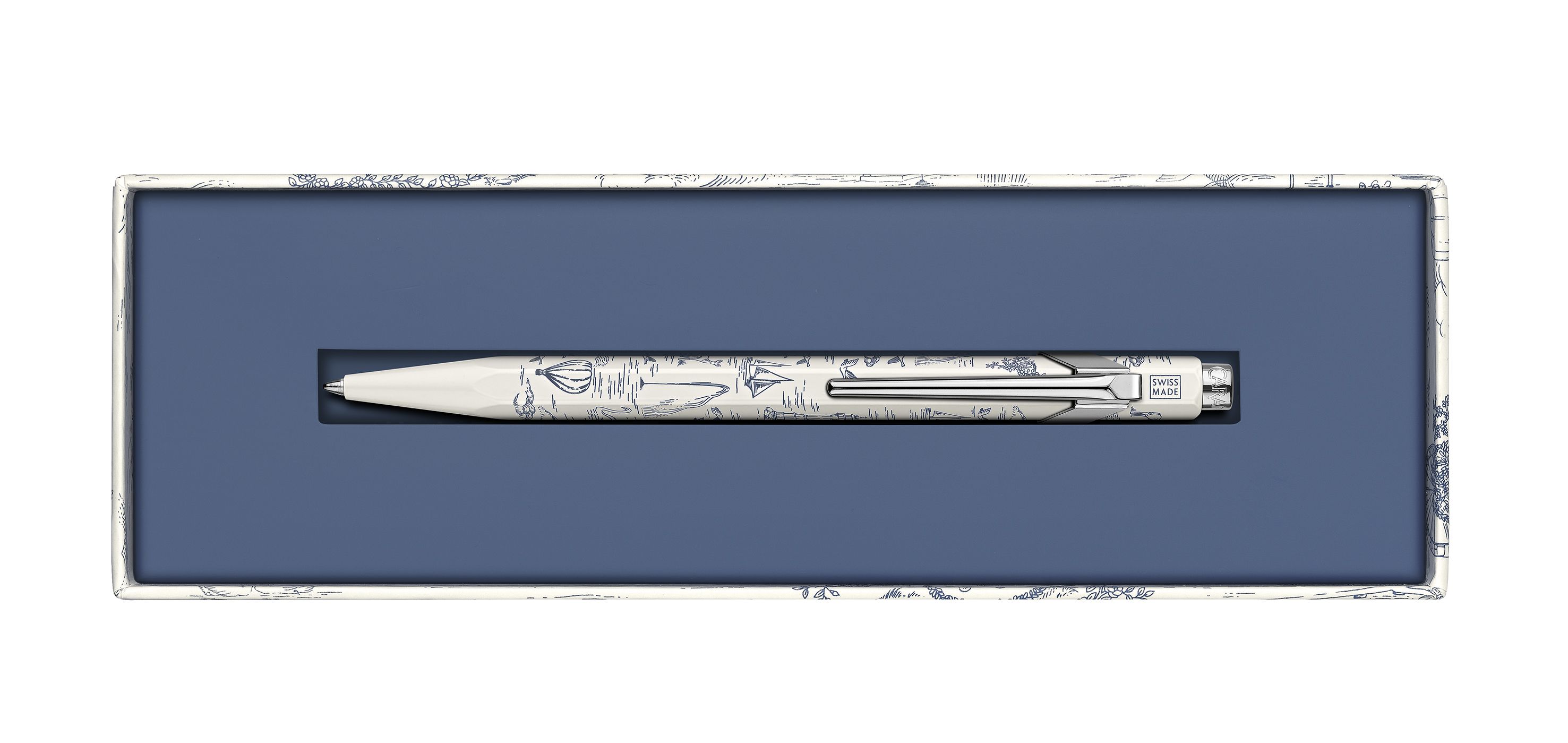 Caran d'Ache Kugelschreiber 849 Xmas 2026 Toile de Jouy weiß - Sondererdition