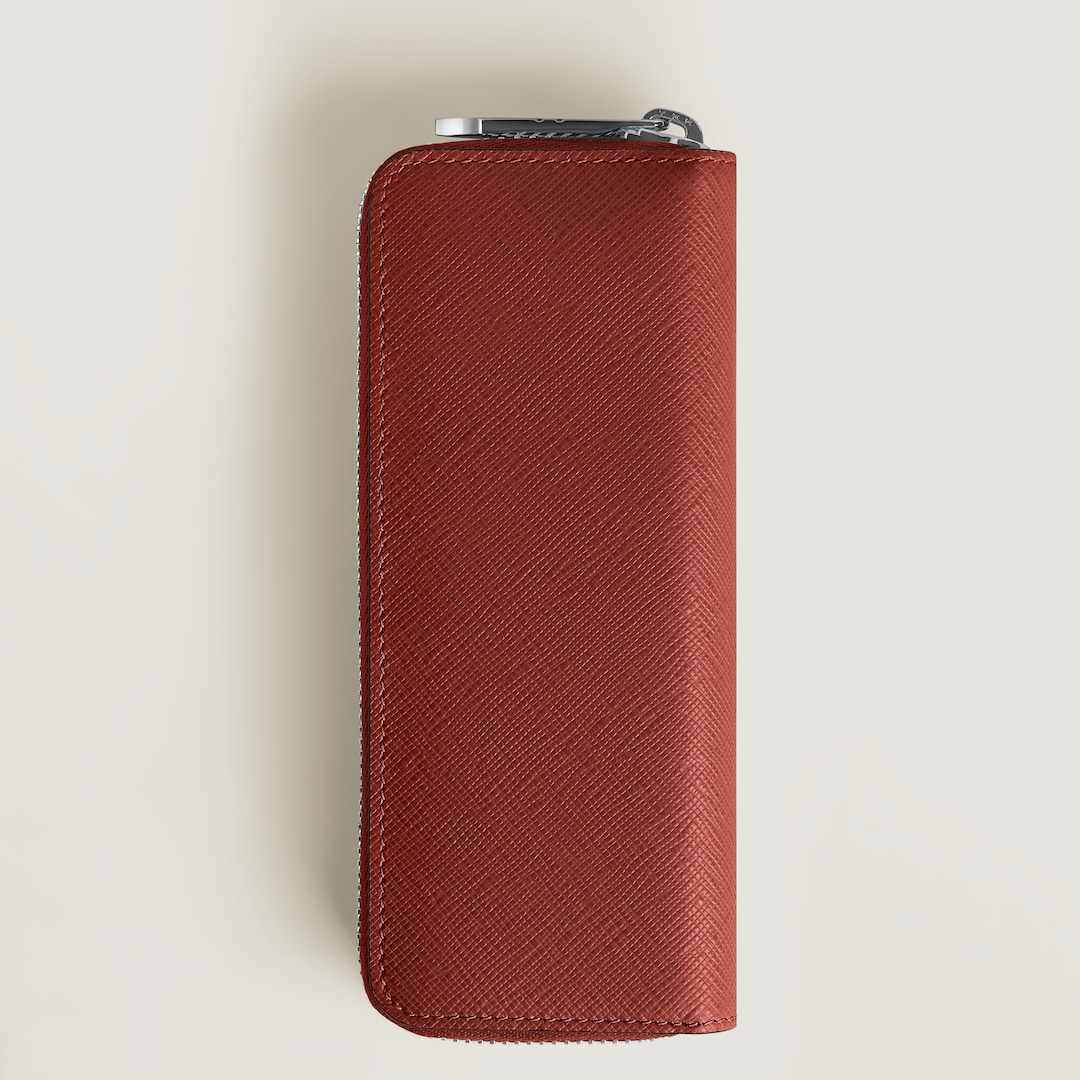 Montblanc Etui für 2 Schreibgeräte mit Reißverschluss aus Sartorial Leder - Red Oak