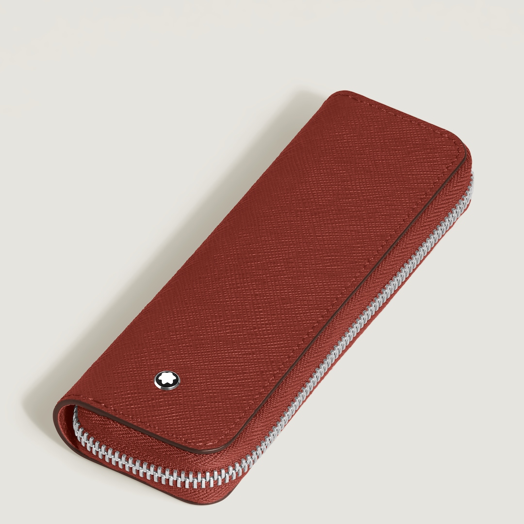 Montblanc Etui für 1 Schreibgerät mit Reißverschluss aus Sartorial Leder - Red Oak